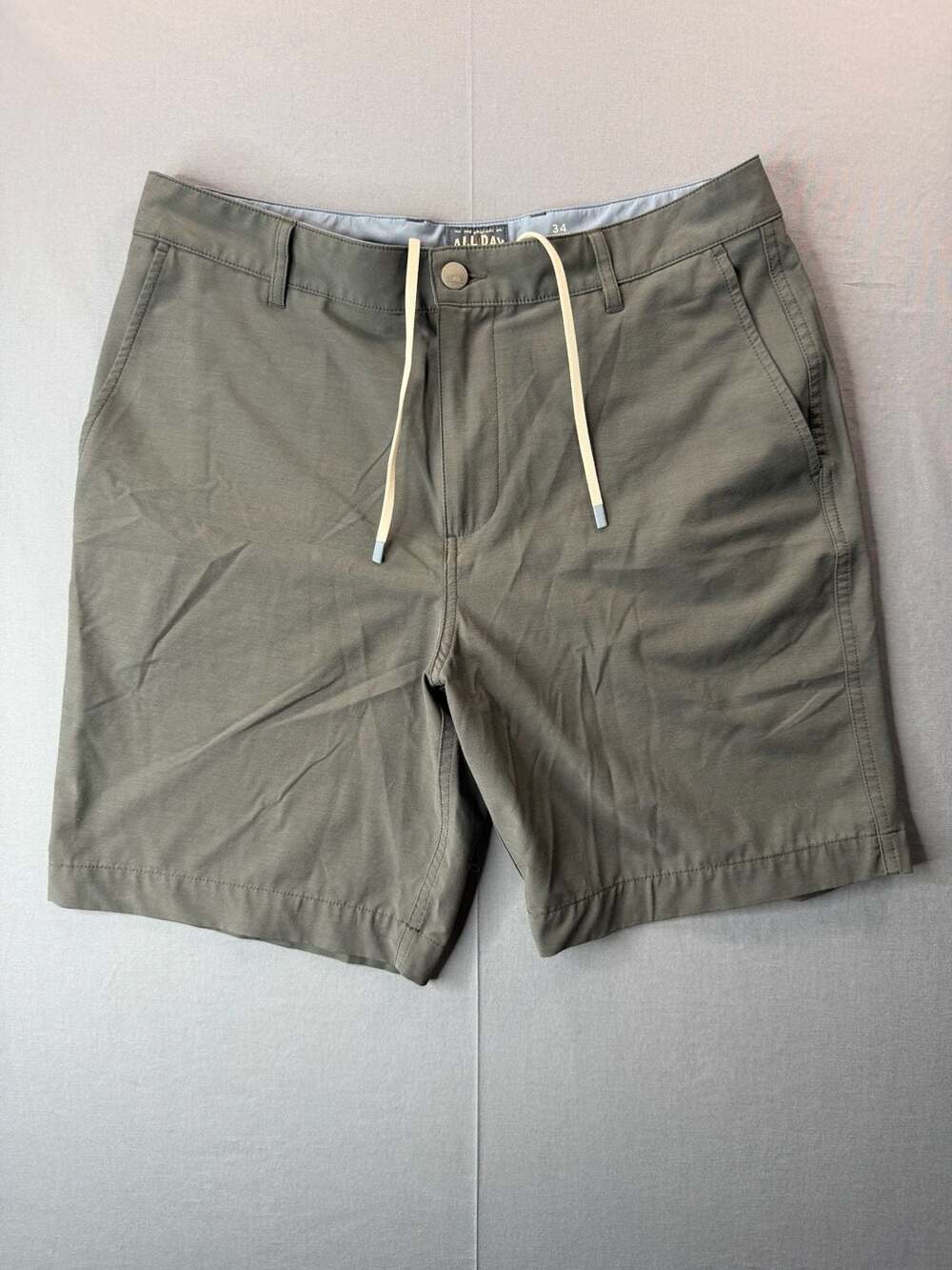 Faherty All Day Shorts Men's 34 Dark Gray 4-Way Stretch Drawstring Golf Preppy